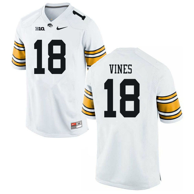 Men #18 Diante Vines Iowa Hawkeyes College Football Jerseys Sale-White - Click Image to Close